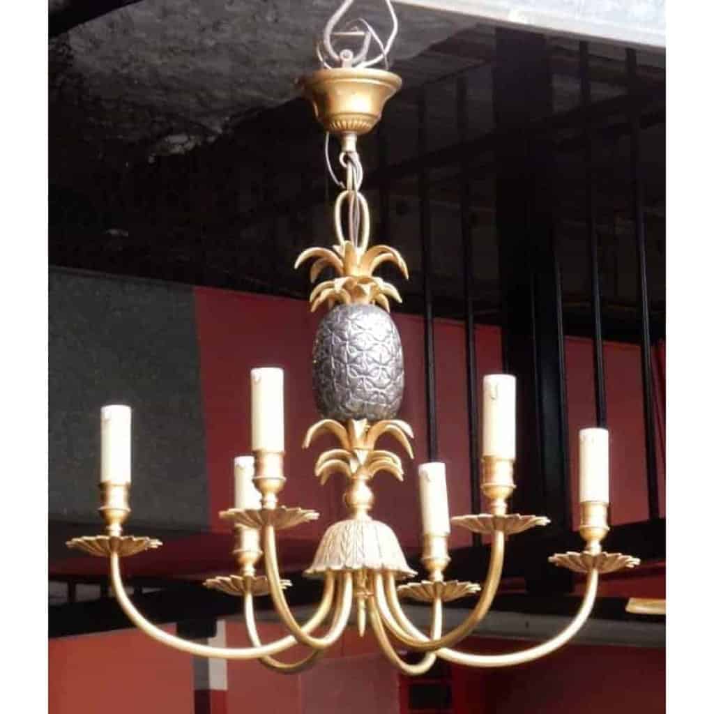 1950-70′ Paire de Lustres Ananas Style Maison Charles