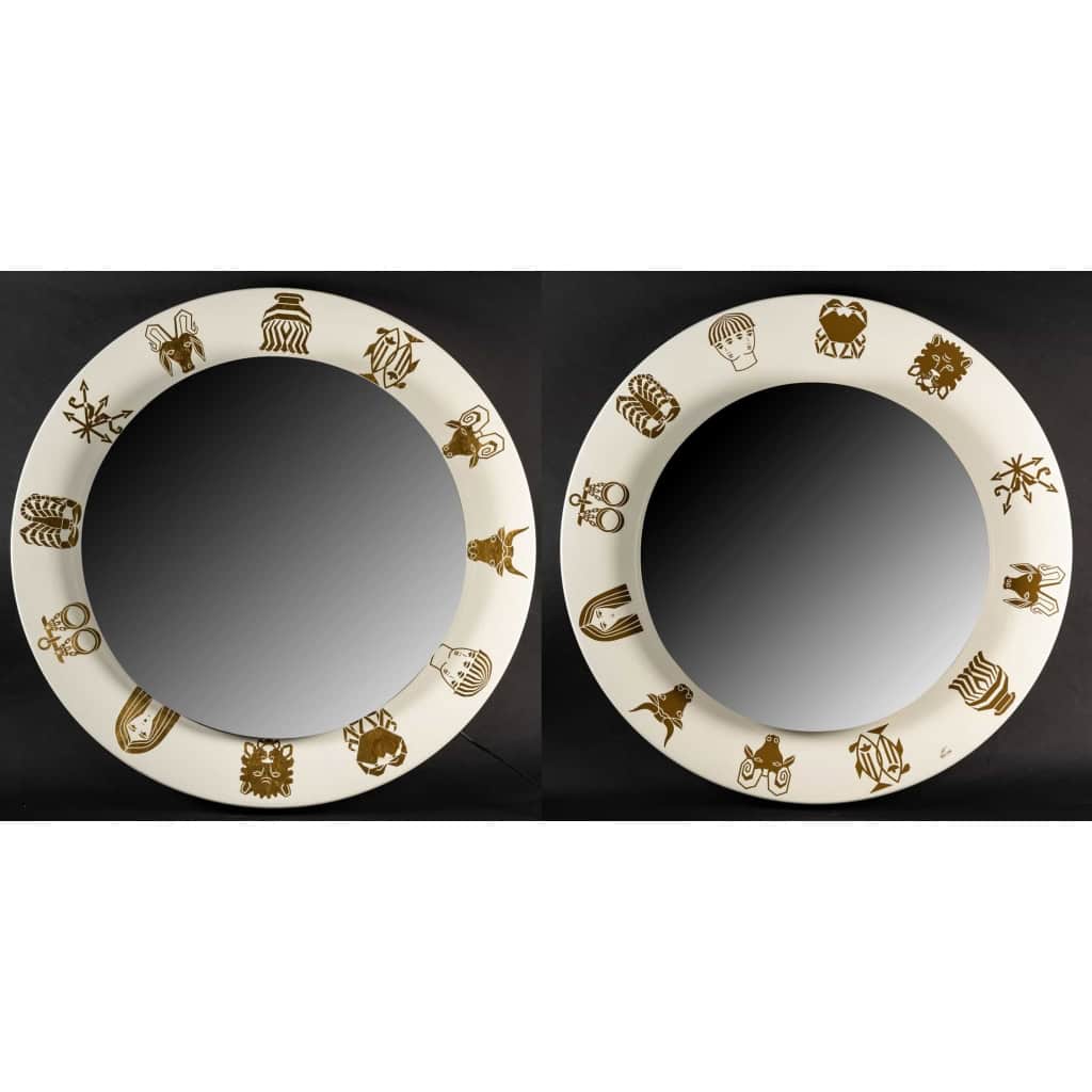 Paire de miroirs lumineux FORNASETTI | Biron ||||||||||||