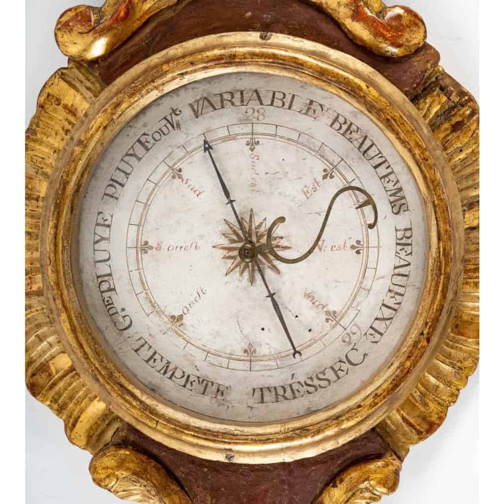 Baromètre – thermomètre d’époque Louis XV (1724 – 1774). | Biron Baromètre - thermomètre d'époque Louis XV (1724 - 1774).