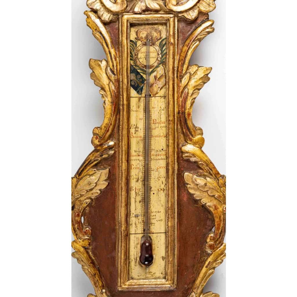 Baromètre – thermomètre d’époque Louis XV (1724 – 1774). | Biron Baromètre - thermomètre d'époque Louis XV (1724 - 1774).