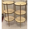 1970′ Paire De Guéridons Ou Sellettes Rondes Bronze Doré Et Onyx 3 Plateaux Maison Jansen, Baguès Ou Charles ∅ 40 H 81 c | Biron 1970′ Paire De Guéridons Ou Sellettes Rondes Bronze Doré Et Onyx 3 Plateaux Maison Jansen, Baguès Ou Charles ∅ 40 H 81 c