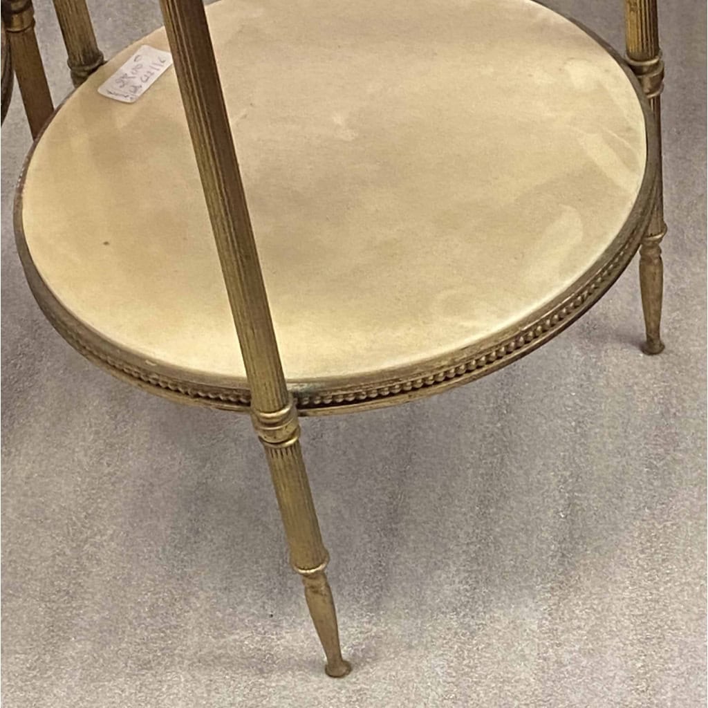 1970′ Paire De Guéridons Ou Sellettes Rondes Bronze Doré Et Onyx 3 Plateaux Maison Jansen, Baguès Ou Charles ∅ 40 H 81 c | Biron 1970′ Paire De Guéridons Ou Sellettes Rondes Bronze Doré Et Onyx 3 Plateaux Maison Jansen, Baguès Ou Charles ∅ 40 H 81 c