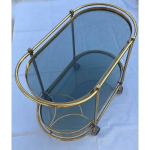 1970′ Desserte Style Art Nouveau en Laiton Doré Maison Jansen