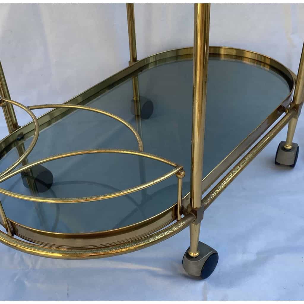 1970′ Desserte Style Art Nouveau en Laiton Doré Maison Jansen | Biron 1970′ Desserte Style Art Nouveau en Laiton Doré Maison Jansen