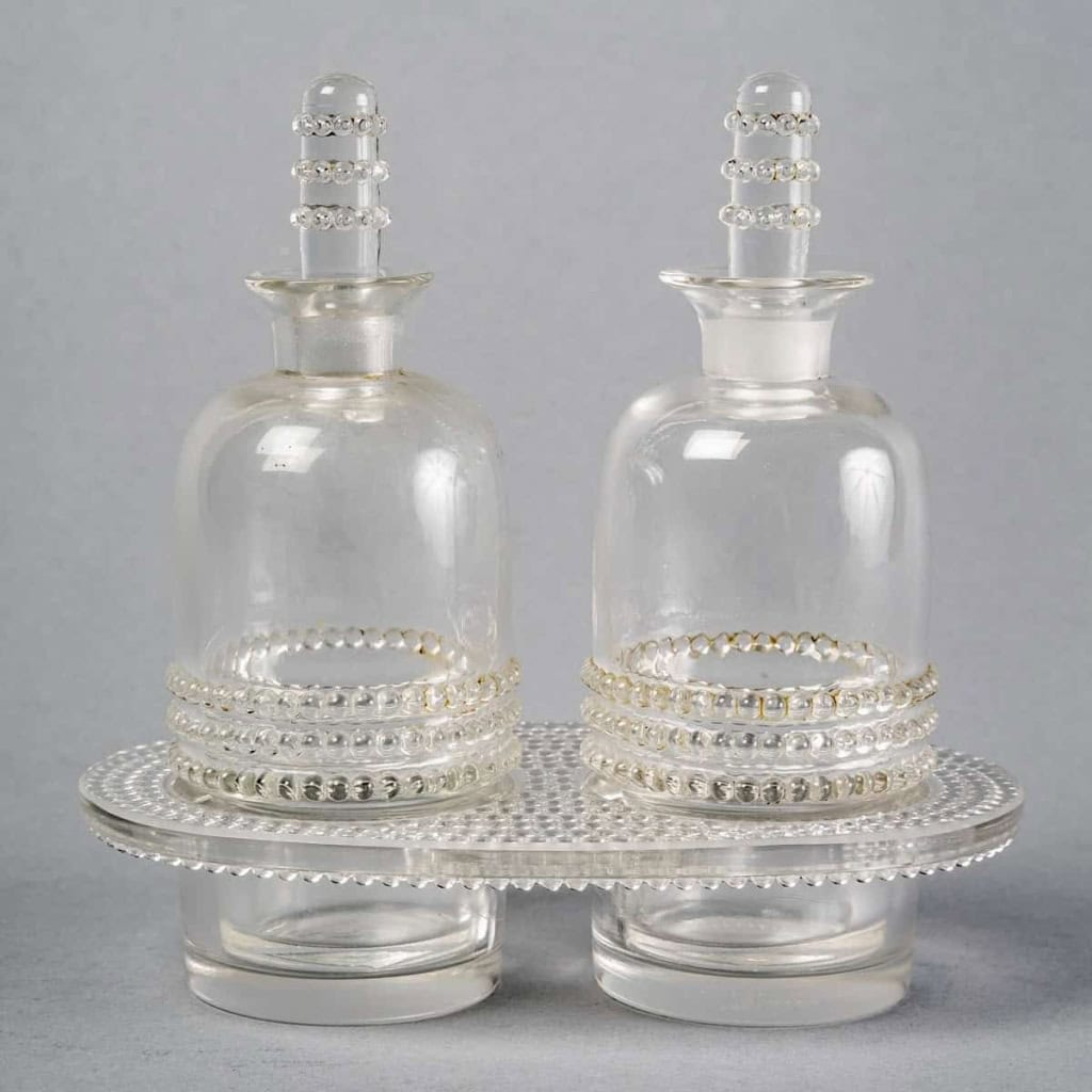 Huilier Vinaigrier « Nippon » verre blanc de René LALIQUE | Biron |||||||||