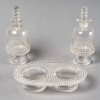 Huilier Vinaigrier « Nippon » verre blanc de René LALIQUE | Biron Huilier Vinaigrier "Nippon" verre blanc de René LALIQUE