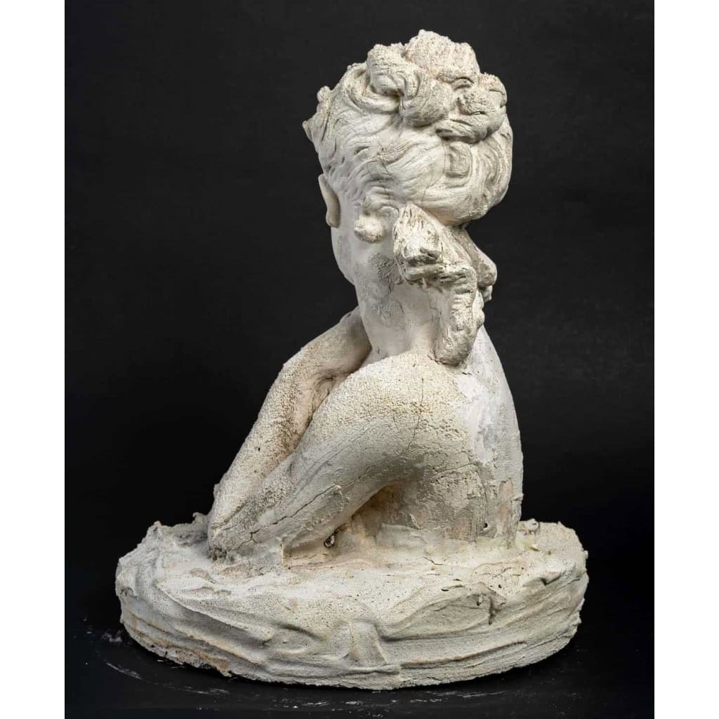 Buste d’une Belle Femme avec les cheveux longs en plâtre, milieux du XXème siècle | Biron Buste d'une Belle Femme avec les cheveux longs en plâtre, milieux du XXème siècle