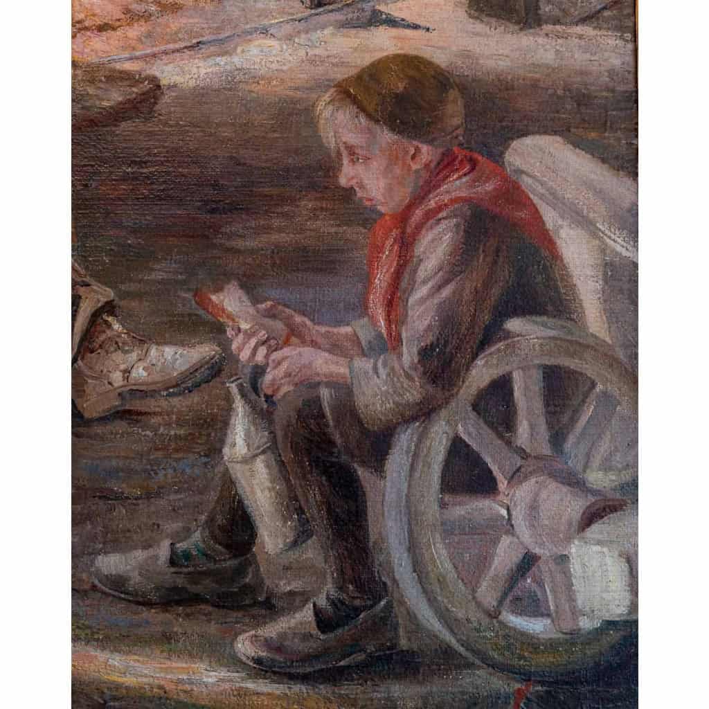 Grand tableau de JOSEPH LACASSE (1894-1975) « Le dîner des carriers au pays blanc » | Biron Grand tableau de JOSEPH LACASSE (1894-1975) "Le dîner des carriers au pays blanc"