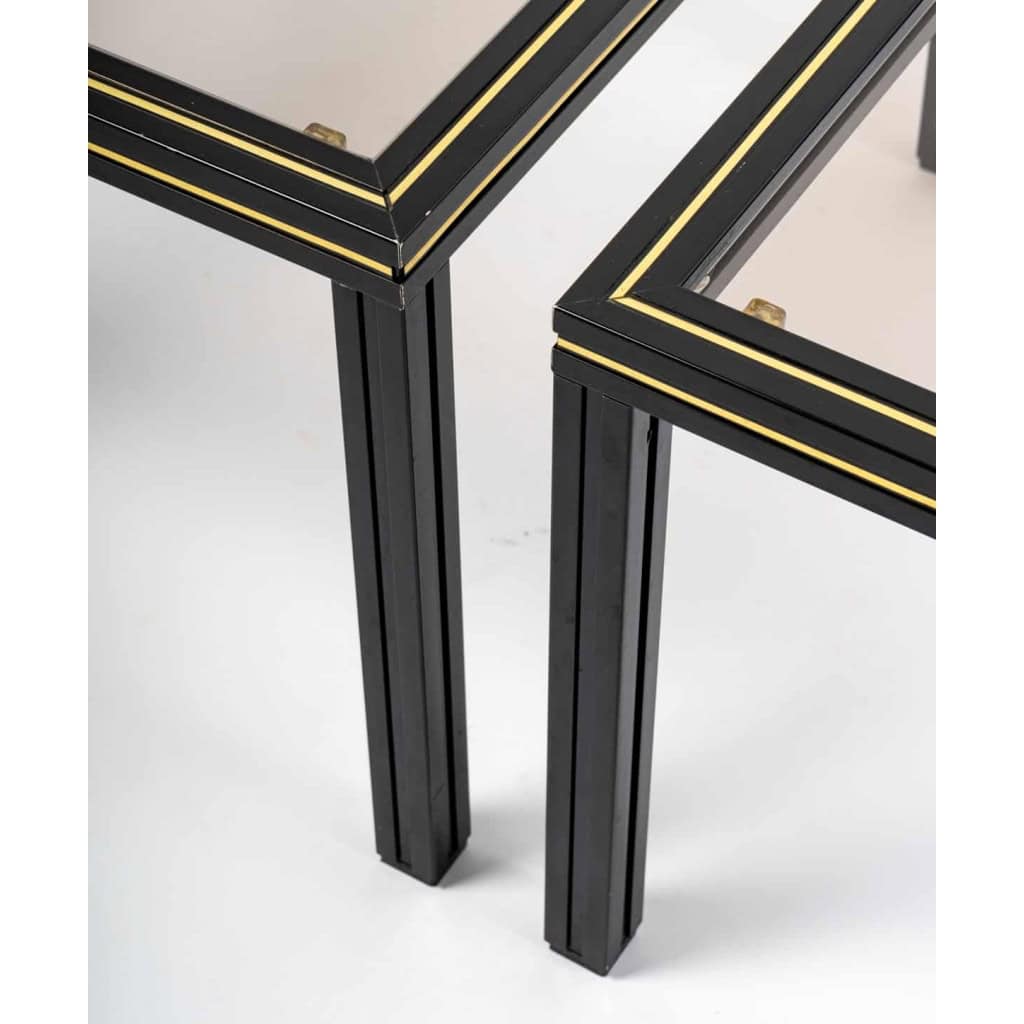 Paire de tables d’appoint, bout de canapé dans le goût de Pierre Vendel, 1970 | Biron Paire de tables d'appoint, bout de canapé dans le goût de Pierre Vendel, 1970