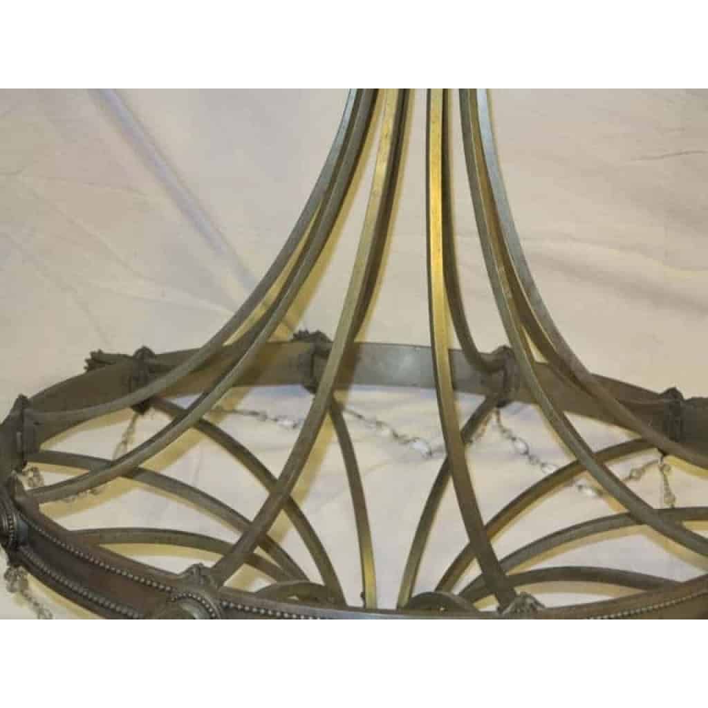 1950′ Paire de Lustres 10 Lumières Style Maison Jansen H 124 x D 104 cm | Biron 1950′ Paire de Lustres 10 Lumières Style Maison Jansen H 124 x D 104 cm