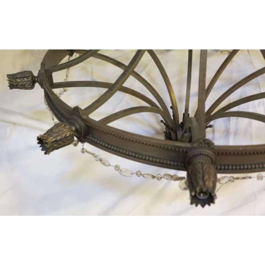 1950′ Paire de Lustres 10 Lumières Style Maison Jansen H 124 x D 104 cm | Biron 1950′ Paire de Lustres 10 Lumières Style Maison Jansen H 124 x D 104 cm