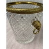 1950-70′ Seau a Champagne Cristal St Louis et Bronze Doré Aux têtes de Lion 12