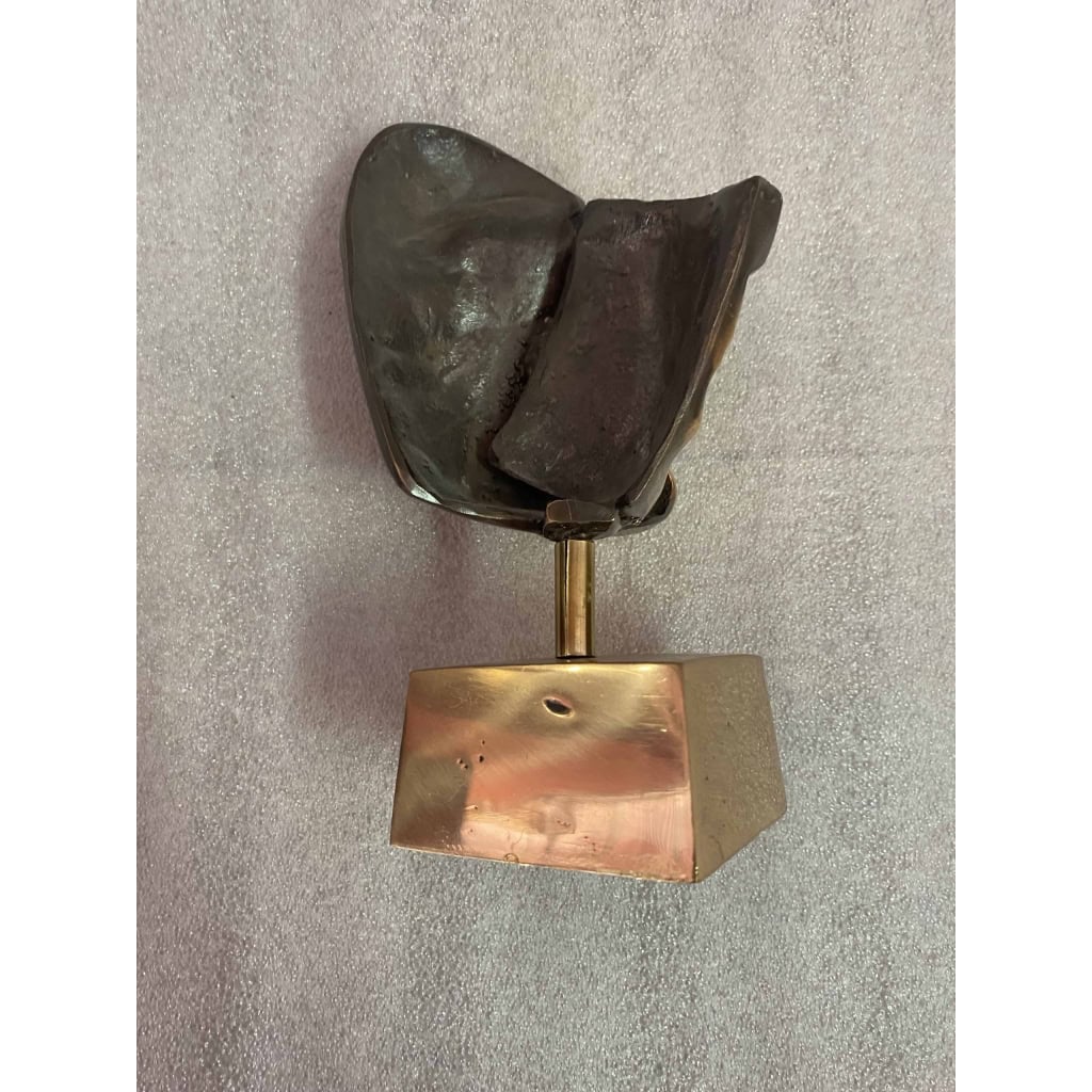 1970/80 Sculpture Aux 2 Visages Bronze Signé LOHE | Biron 1970/80 Sculpture Aux 2 Visages Bronze Signé LOHE