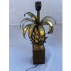 1970′ Lampe Ananas En Fer Oxydé Doré Maison Jansen H 51 Cm