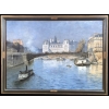 FRANK BOGGS Ecole Américaine Paris l’Hôtel de Ville vu du pont d’Arcole Huile sur toile signée | Biron ||||||||||||||