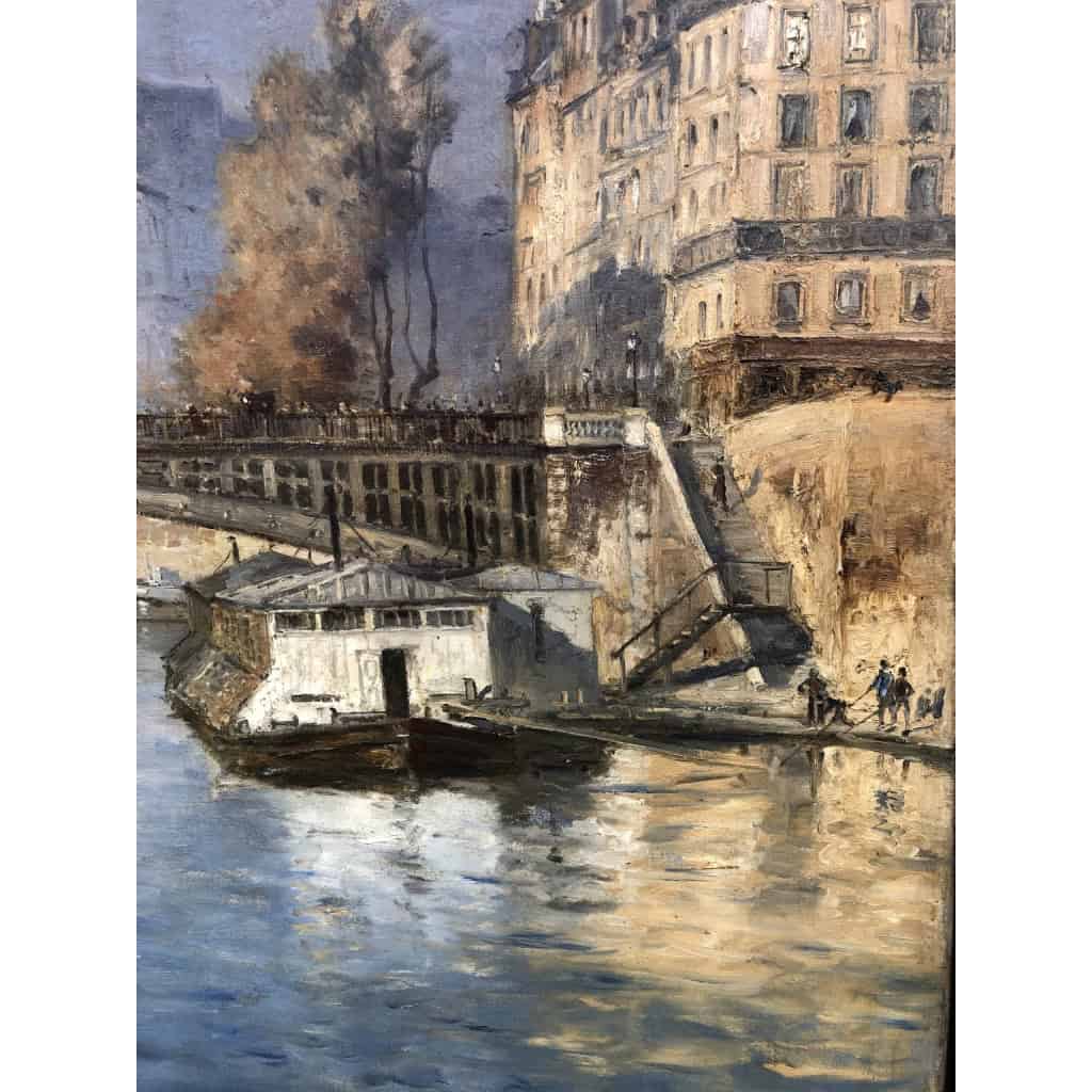 FRANK BOGGS Ecole Américaine Paris l’Hôtel de Ville vu du pont d’Arcole Huile sur toile signée | Biron FRANK BOGGS Ecole Américaine Paris l'Hôtel de Ville vu du pont d'Arcole Huile sur toile signée