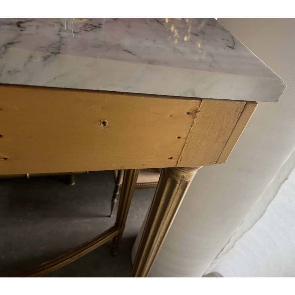 1970′ Console En Bois Doré Style Louis 16 + Miroir