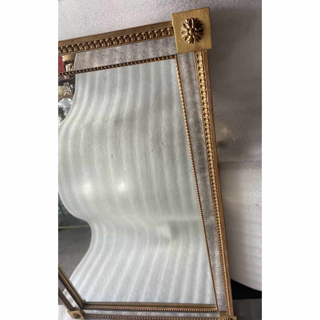 1970′ Console En Bois Doré Style Louis 16 + Miroir