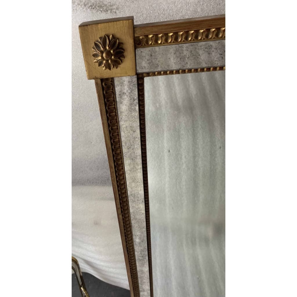 1970′ Console En Bois Doré Style Louis 16 + Miroir