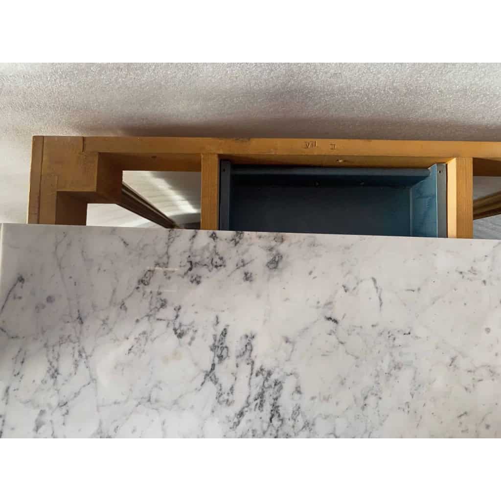1970′ Console En Bois Doré Style Louis 16 + Miroir
