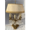 1950′ Lampe Girandole Bronze 5 Bras Pampilles H 82 cm | Biron ||||||||||