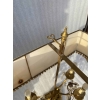 1950′ Lampe Girandole Bronze 5 Bras Pampilles H 82 cm | Biron 1950′ Lampe Girandole Bronze 5 Bras Pampilles H 82 cm