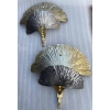 1970/90′ Paire d’Appliques Aux Ginkgo Cristal Murano Violine et Or Attribuées A Toso H 70 cm | Biron ||||||||