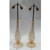 1950/70 Paire de Lampes Seguso En Cristal De Murano Avec Paillons d’Or Signées | Biron |||||||||