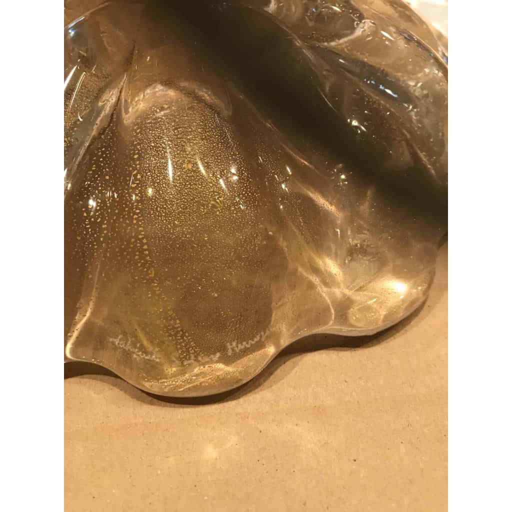 1950/70 Paire de Lampes Seguso En Cristal De Murano Avec Paillons d’Or Signées | Biron 1950/70 Paire de Lampes Seguso En Cristal De Murano Avec Paillons d’Or Signées