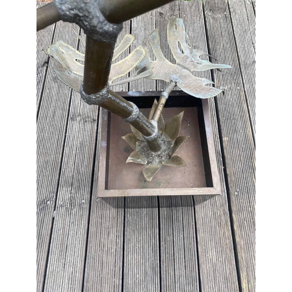 1970′ Sculpture Végétale,Philodendron Par Teychoueres Pour Maison Jansen Paris 205 H X Ø 100 cm | Biron 1970′ Sculpture Végétale,Philodendron Par Teychoueres Pour Maison Jansen Paris 205 H X Ø 100 cm