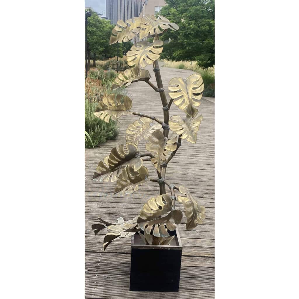 1970′ Sculpture Végétale,Philodendron Par Teychoueres Pour Maison Jansen Paris 205 H X Ø 100 cm | Biron 1970′ Sculpture Végétale,Philodendron Par Teychoueres Pour Maison Jansen Paris 205 H X Ø 100 cm