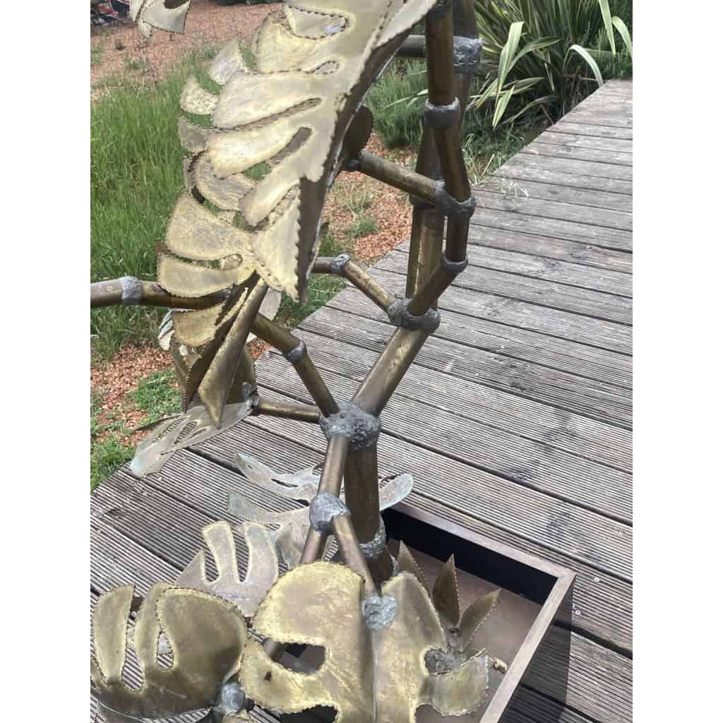1970′ Sculpture Végétale,Philodendron Par Teychoueres Pour Maison Jansen Paris 205 H X Ø 100 cm | Biron 1970′ Sculpture Végétale,Philodendron Par Teychoueres Pour Maison Jansen Paris 205 H X Ø 100 cm