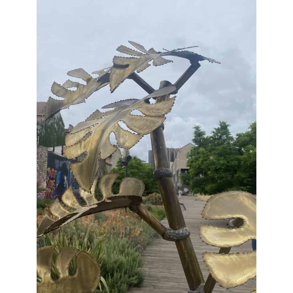 1970′ Sculpture Végétale,Philodendron Par Teychoueres Pour Maison Jansen Paris 205 H X Ø 100 cm | Biron 1970′ Sculpture Végétale,Philodendron Par Teychoueres Pour Maison Jansen Paris 205 H X Ø 100 cm