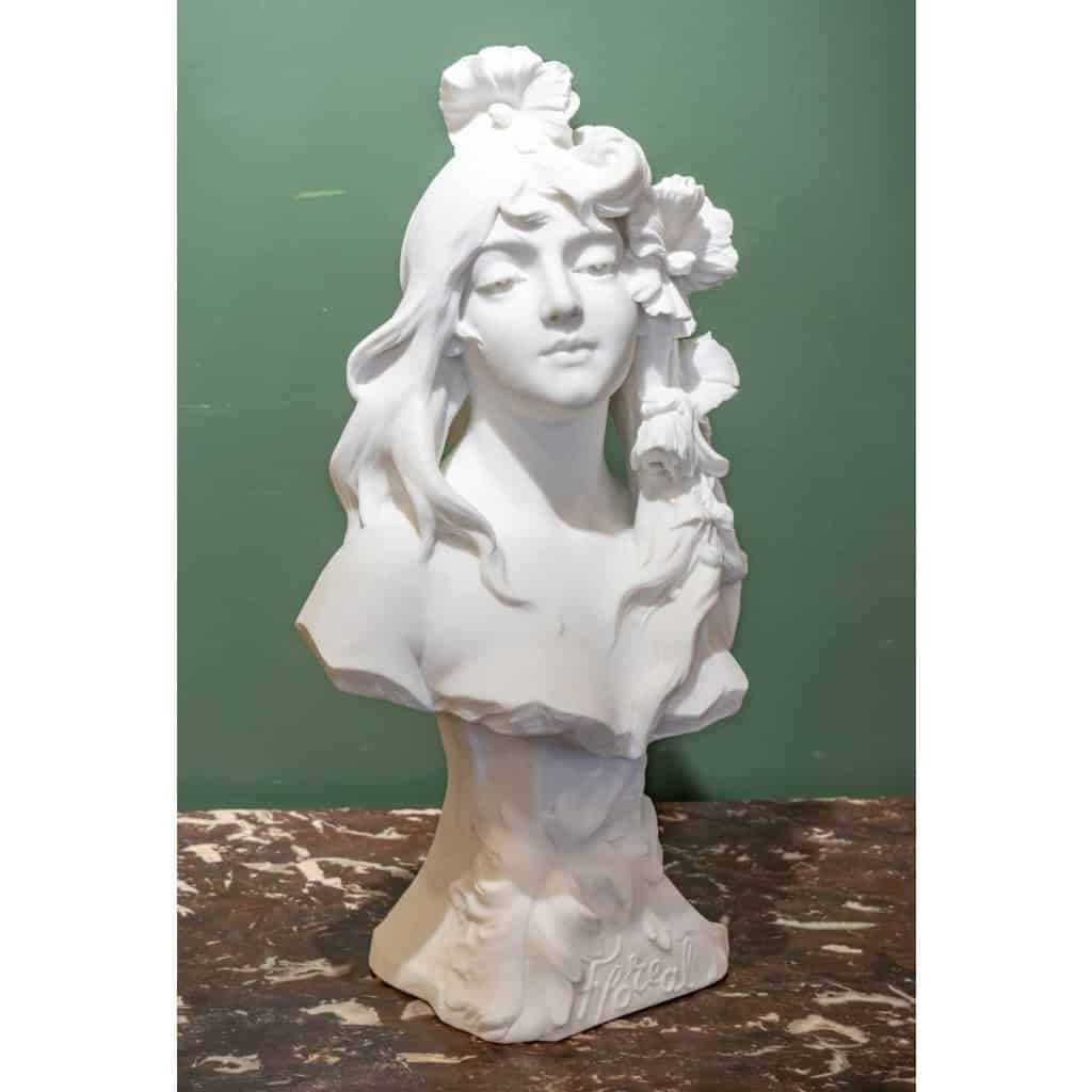 Buste En Marbre De Carrare. Floreal Signé Jean Foretay 1861-1944 | Biron Buste En Marbre De Carrare. Floreal Signé Jean Foretay 1861-1944