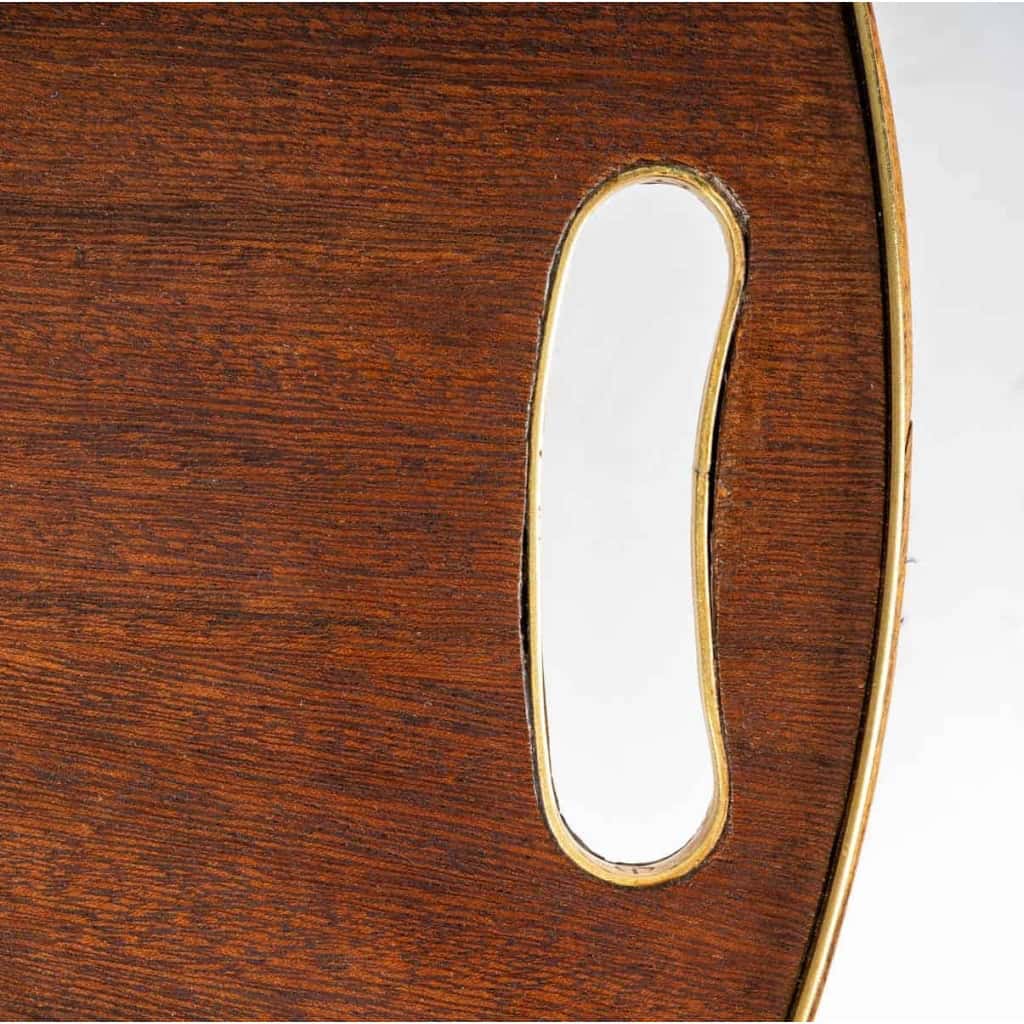 Table basse de bateau avec son plateau amovible en acajou et laiton, XXème siècle | Biron Table basse de bateau avec son plateau amovible en acajou et laiton, XXème siècle
