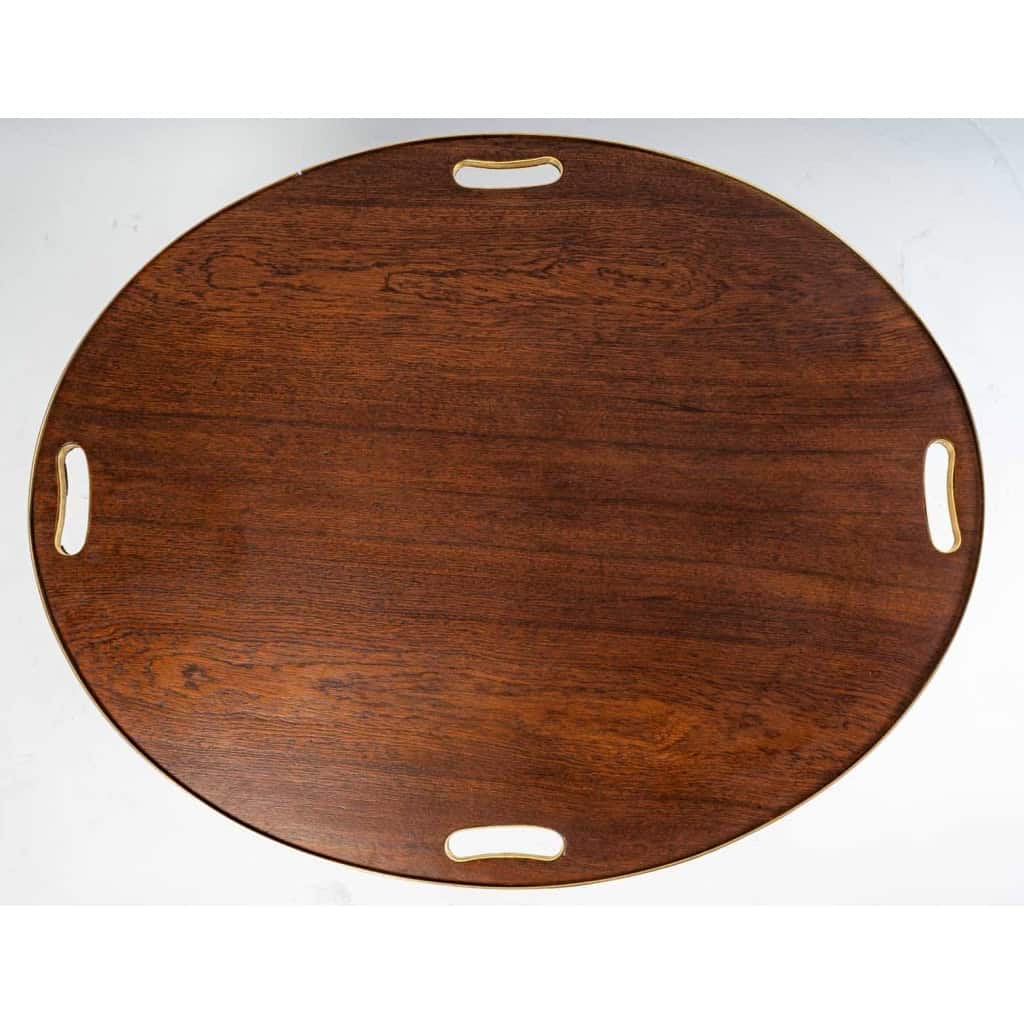 Table basse de bateau avec son plateau amovible en acajou et laiton, XXème siècle | Biron Table basse de bateau avec son plateau amovible en acajou et laiton, XXème siècle