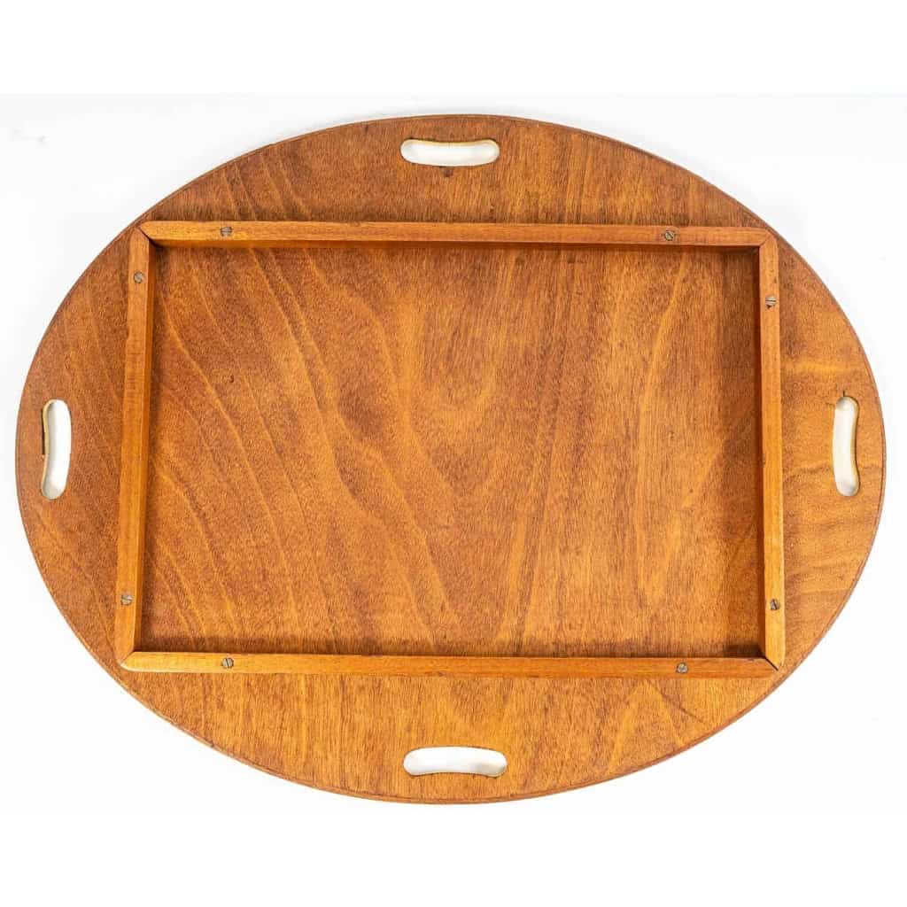 Table basse de bateau avec son plateau amovible en acajou et laiton, XXème siècle | Biron Table basse de bateau avec son plateau amovible en acajou et laiton, XXème siècle