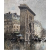 HERVE Jules Tableau Impressionniste 20è Paris Porte St Martin Grands Boulevards Huile sur toile Signée