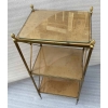 1970′ Étagère en Laiton à 3 Niveaux Maison Baguès Plateaux Cuir Vintage 32 X 40 H 86 cm 15