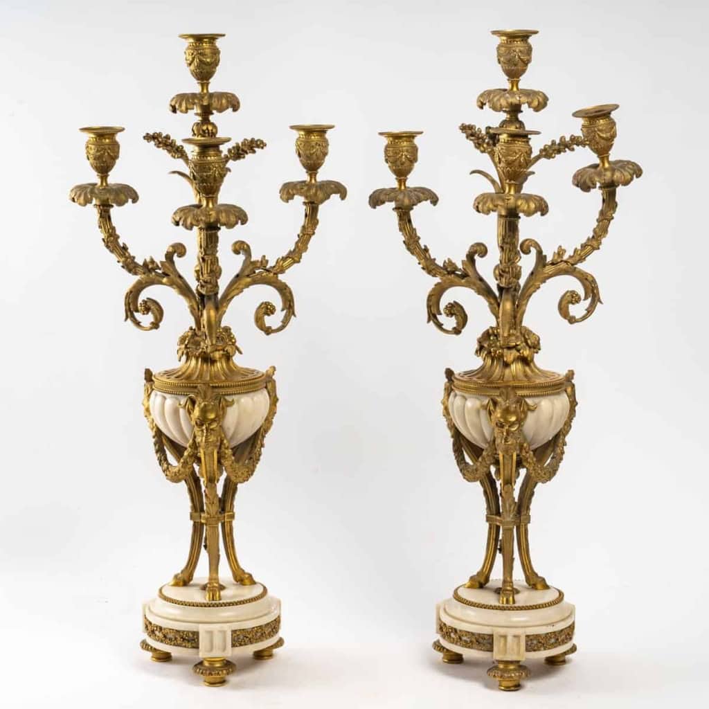 Garniture de cheminée en bronze doré | Biron Garniture de cheminée en bronze doré