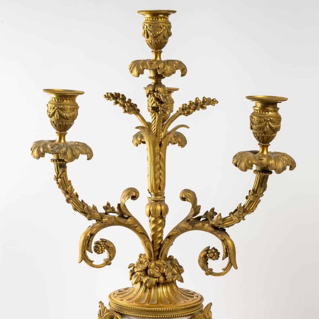 Garniture de cheminée en bronze doré | Biron Garniture de cheminée en bronze doré