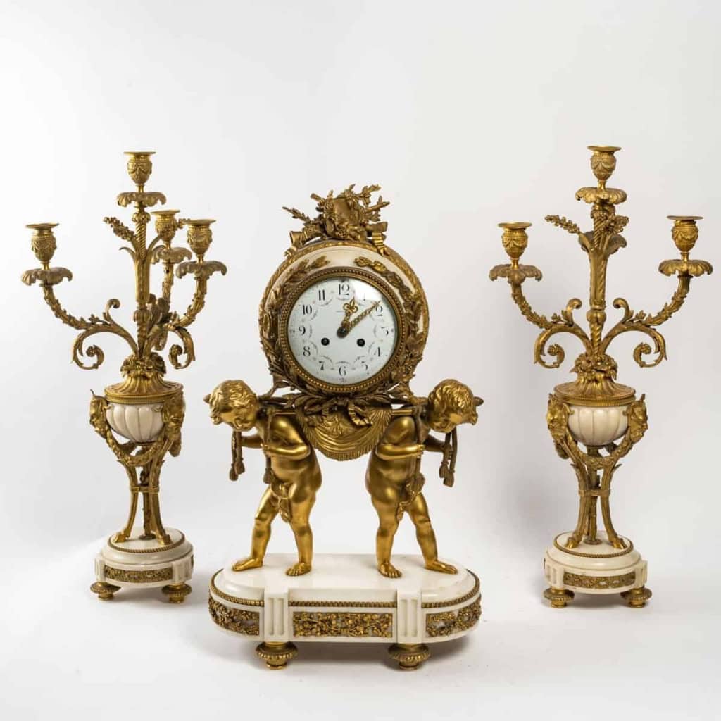 Garniture de cheminée en bronze doré | Biron Garniture de cheminée en bronze doré
