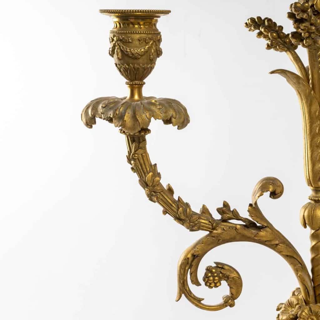 Garniture de cheminée en bronze doré | Biron Garniture de cheminée en bronze doré