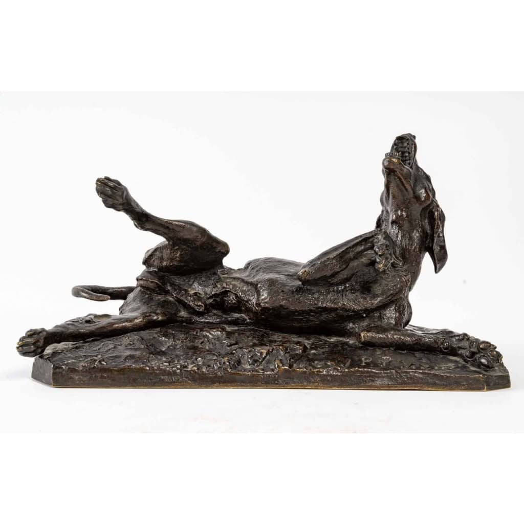 Chien de chasse, Bronze signé PJ MENE, XIXème siècle
