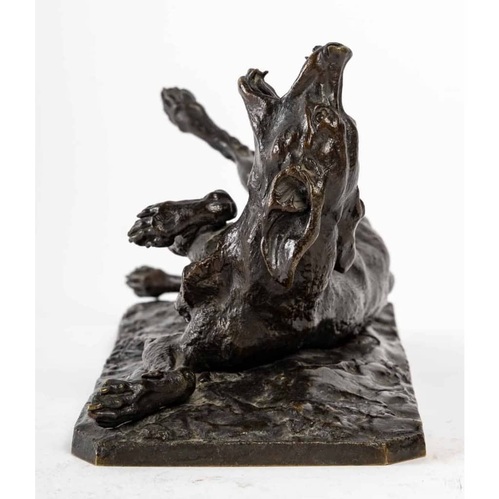 Chien de chasse, Bronze signé PJ MENE, XIXème siècle