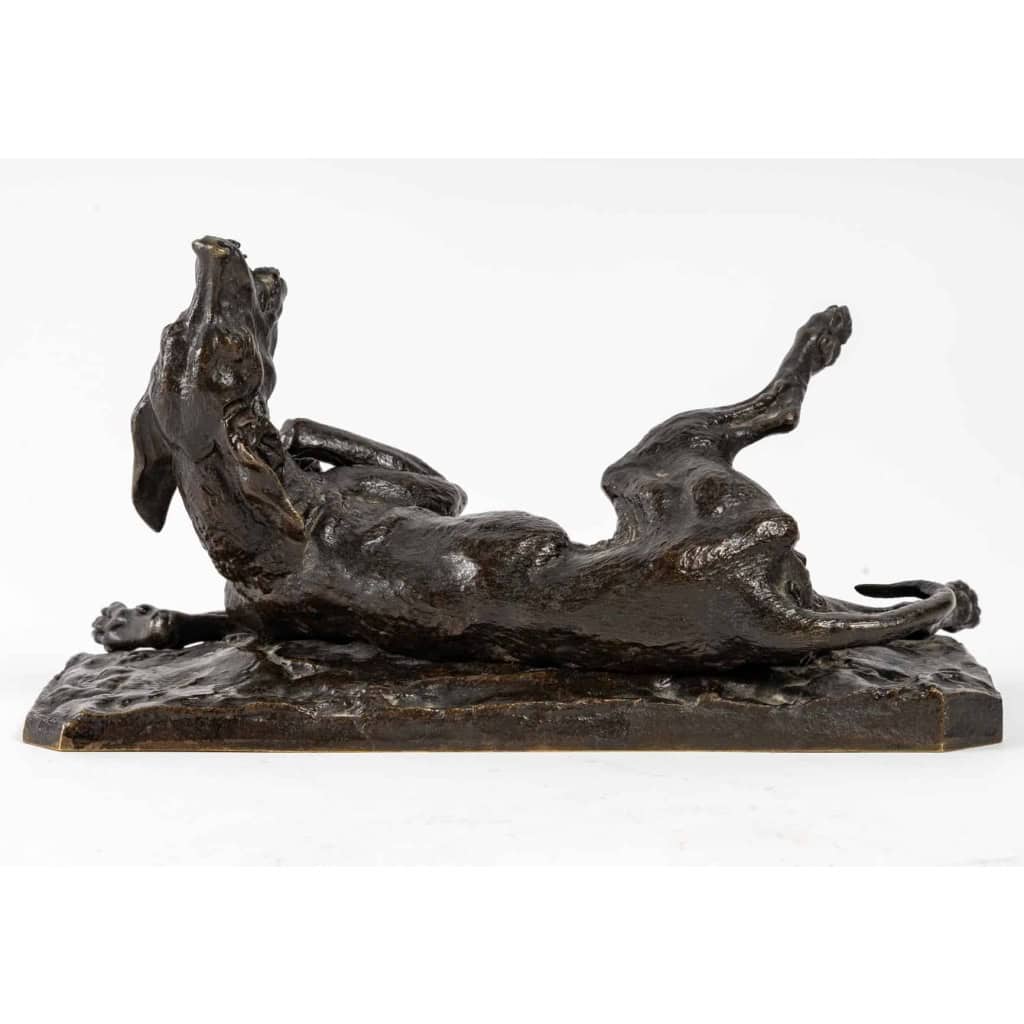 Chien de chasse, Bronze signé PJ MENE, XIXème siècle