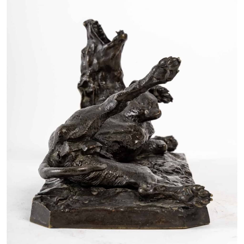 Chien de chasse, Bronze signé PJ MENE, XIXème siècle