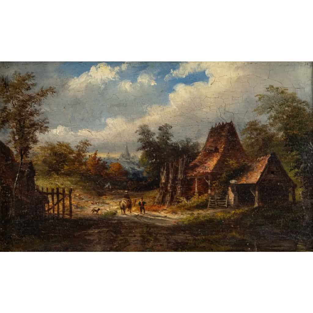 Huile sur panneau en chêne, école hollandaise début XVIIIème siècle | Biron Huile sur panneau en chêne, école hollandaise début XVIIIème siècle