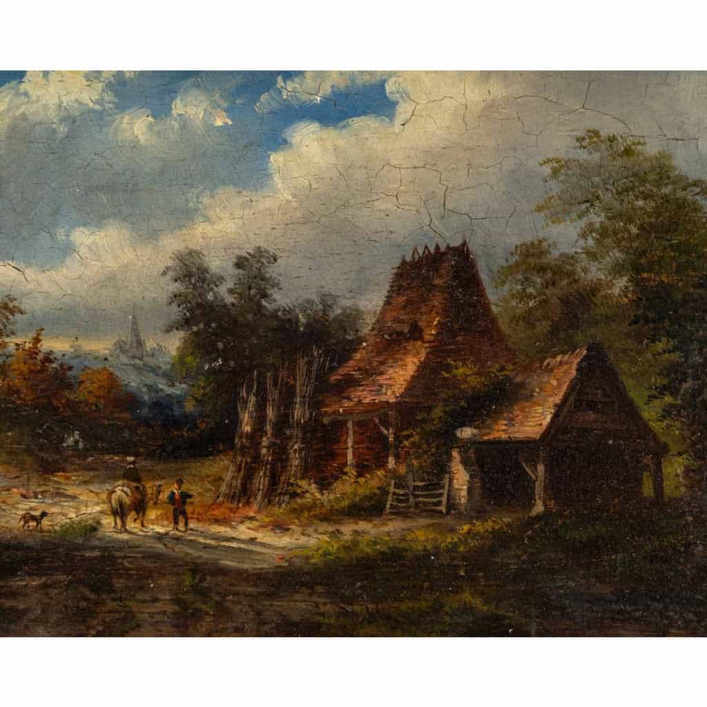 Huile sur panneau en chêne, école hollandaise début XVIIIème siècle | Biron Huile sur panneau en chêne, école hollandaise début XVIIIème siècle