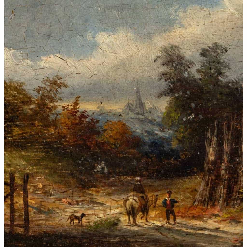 Huile sur panneau en chêne, école hollandaise début XVIIIème siècle | Biron Huile sur panneau en chêne, école hollandaise début XVIIIème siècle